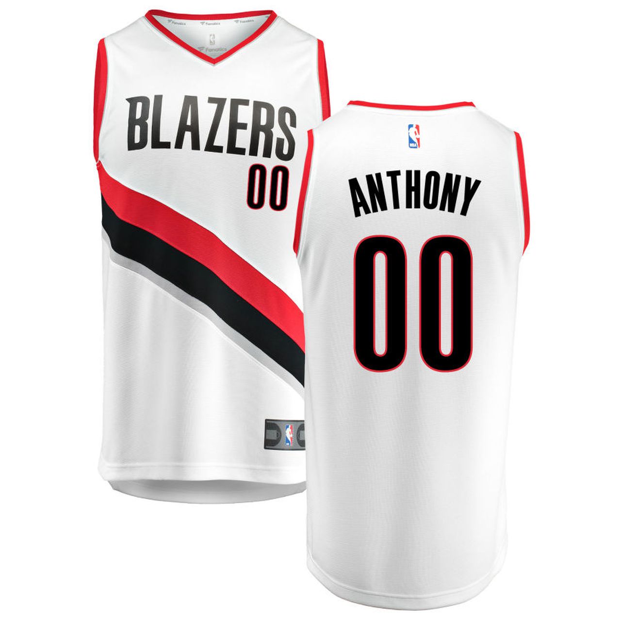 Custom Men Portland Trail Blazers Carmelo Anthony #00 White NBA Jersey